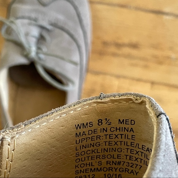 Grey suede wing tip Sonoma shoes - Picture 4 of 6